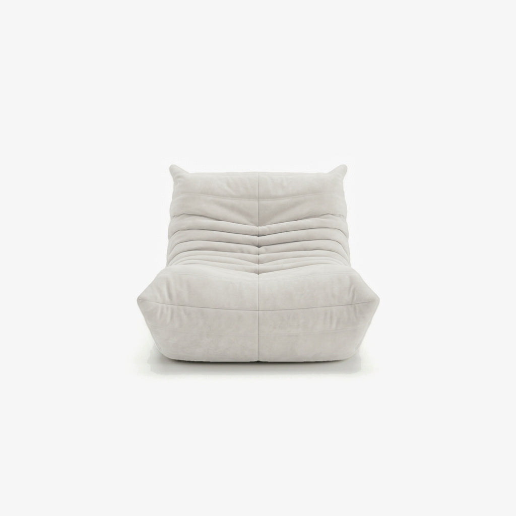 Fauteuil BALTAZAR effet daim Blanc, vue de face