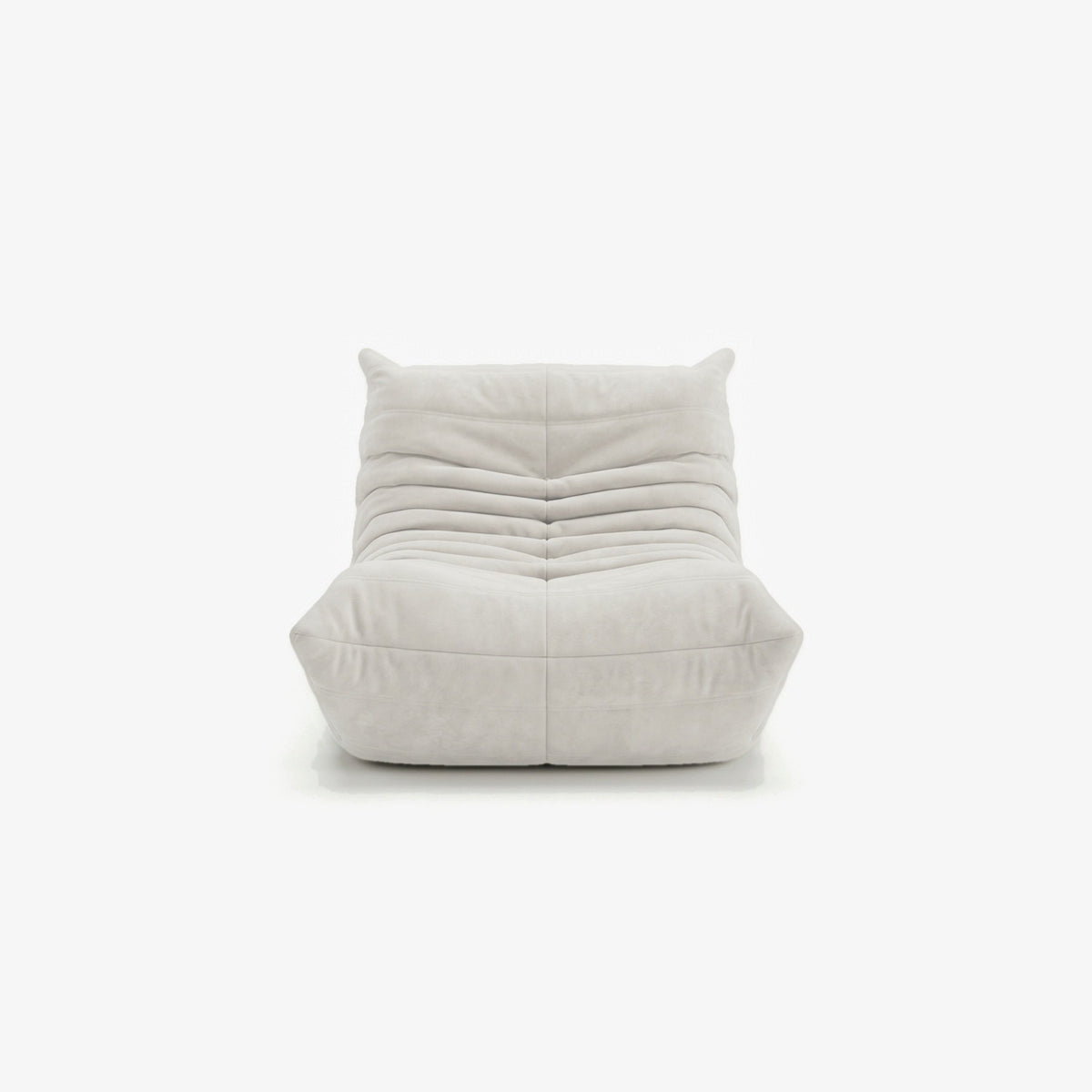 Fauteuil BALTAZAR effet daim Blanc, vue de face