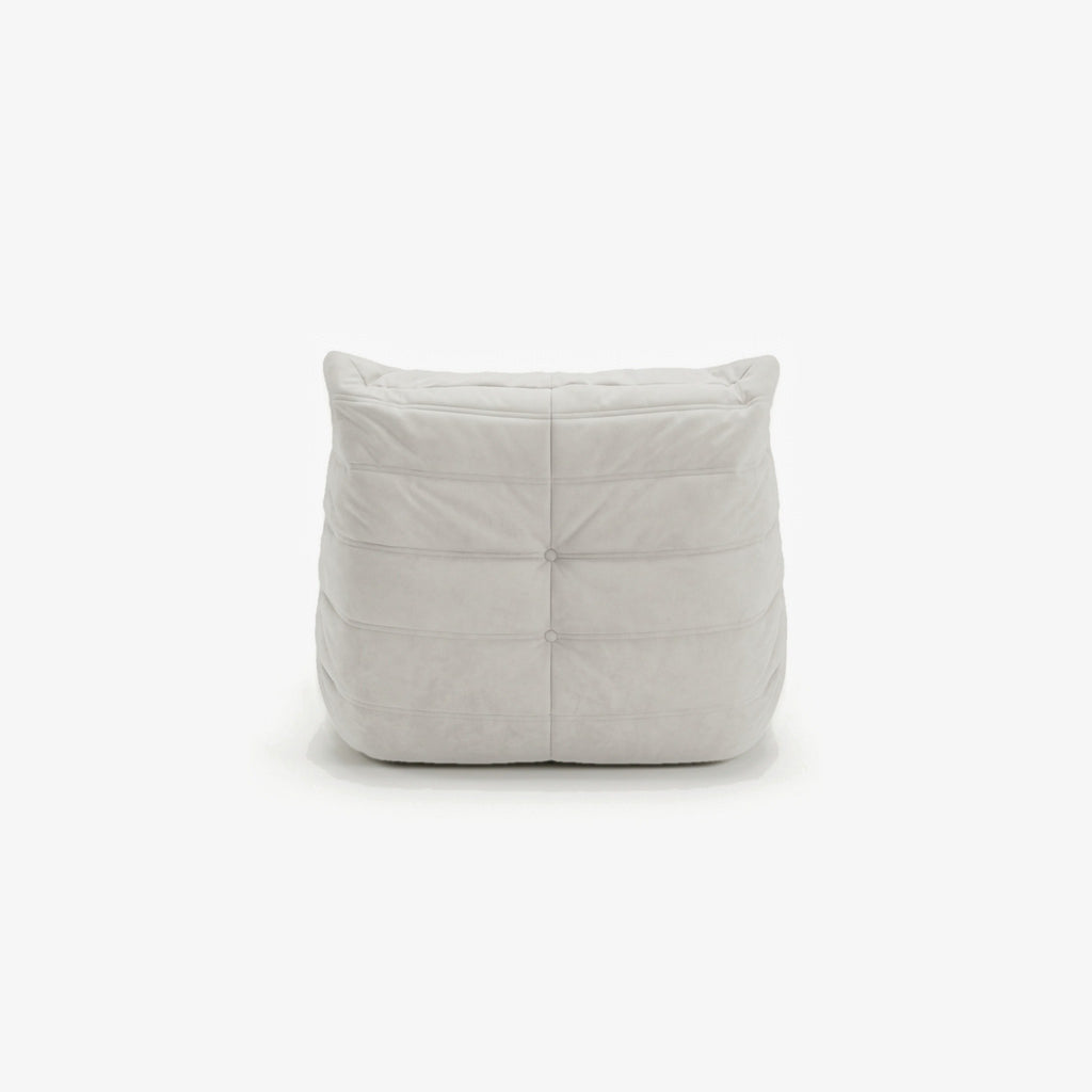 Fauteuil BALTAZAR effet daim Blanc, vue de dos