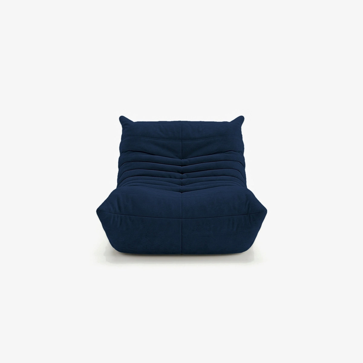 Fauteuil BALTAZAR effet daim Bleu nuit, vue de face