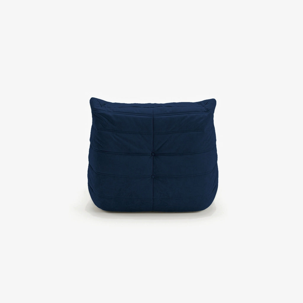 Fauteuil BALTAZAR effet daim Bleu nuit, vue de dos