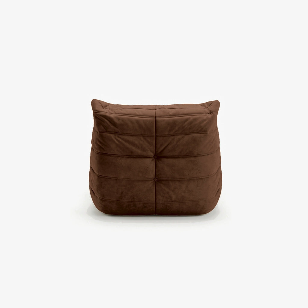 Fauteuil BALTAZAR effet daim Chocolat, vue de dos