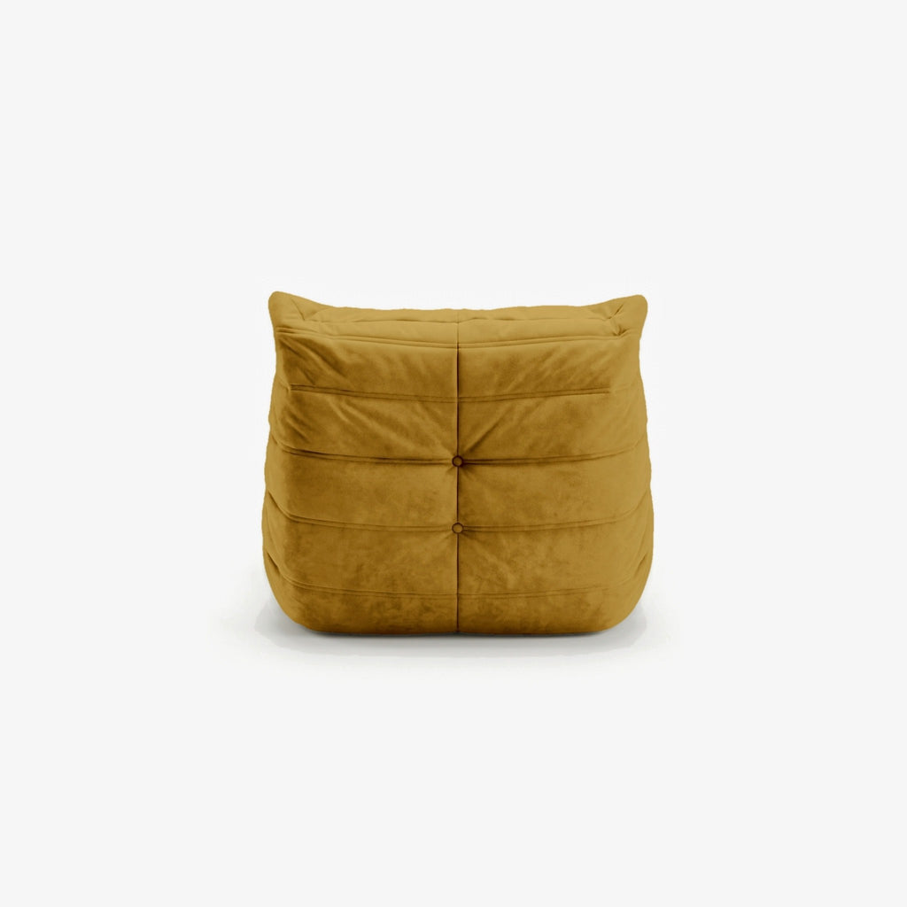 Fauteuil BALTAZAR effet daim Curry, vue de dos