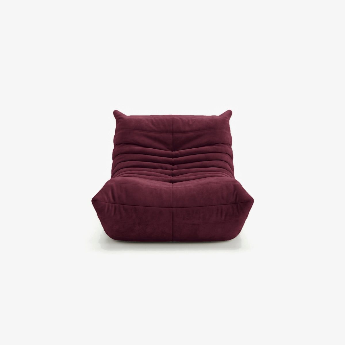 Fauteuil BALTAZAR effet daim Grenat, vue de face