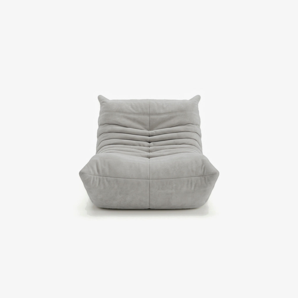 Fauteuil BALTAZAR effet daim Nuage, vue de face