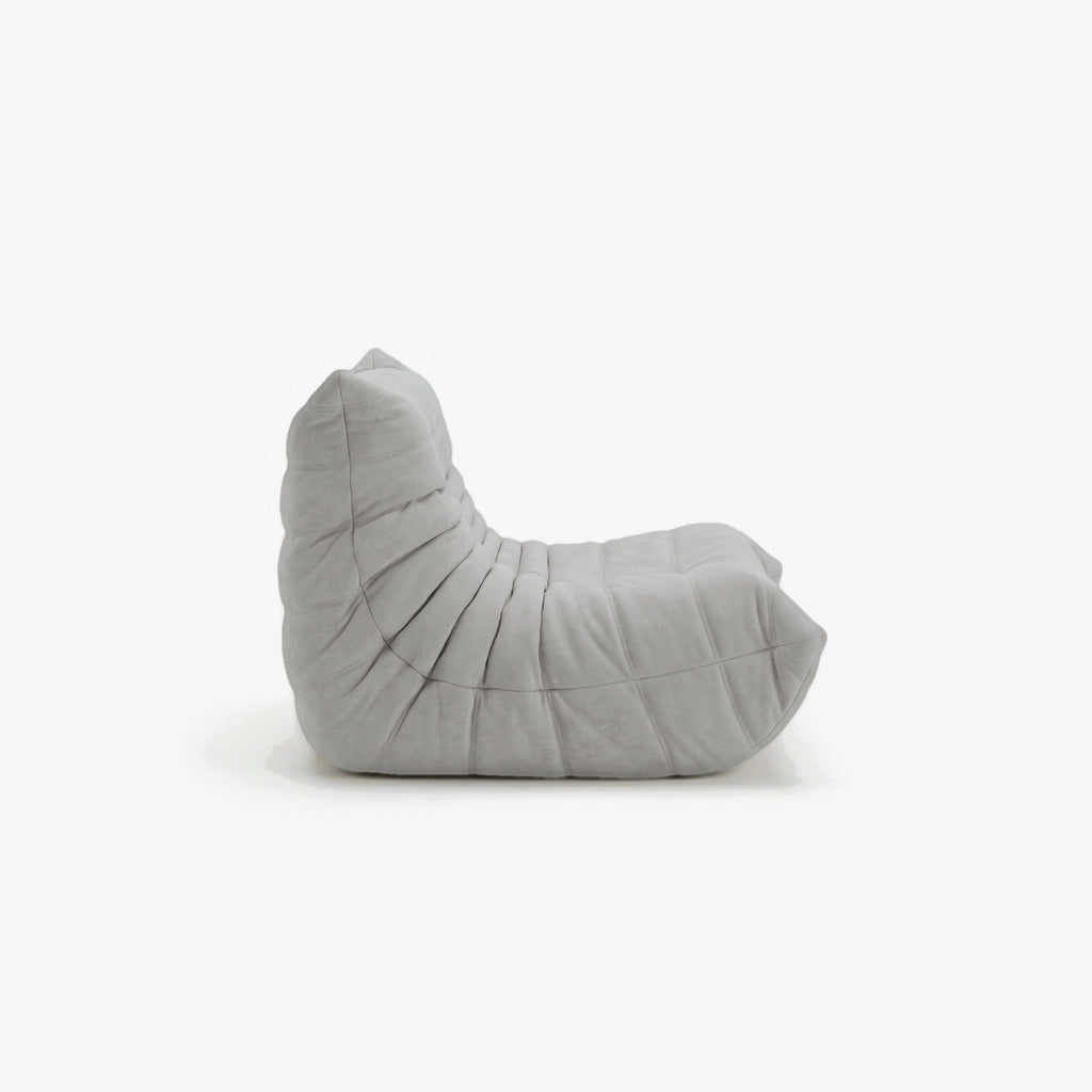 Fauteuil BALTAZAR effet daim Nuage, vue de profil