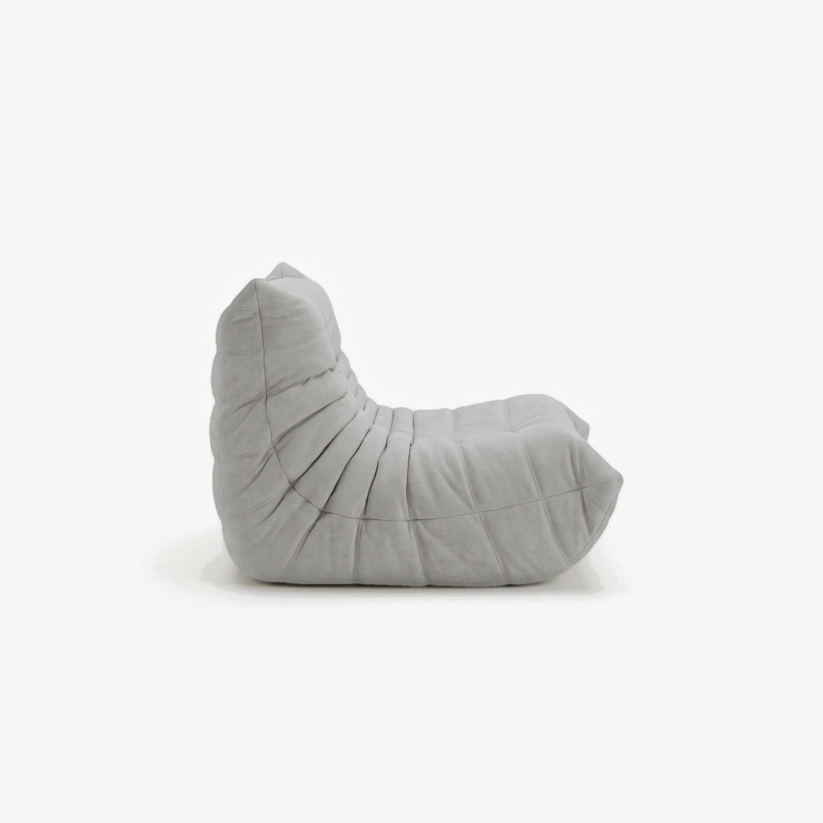 Fauteuil BALTAZAR effet daim Nuage, vue de profil