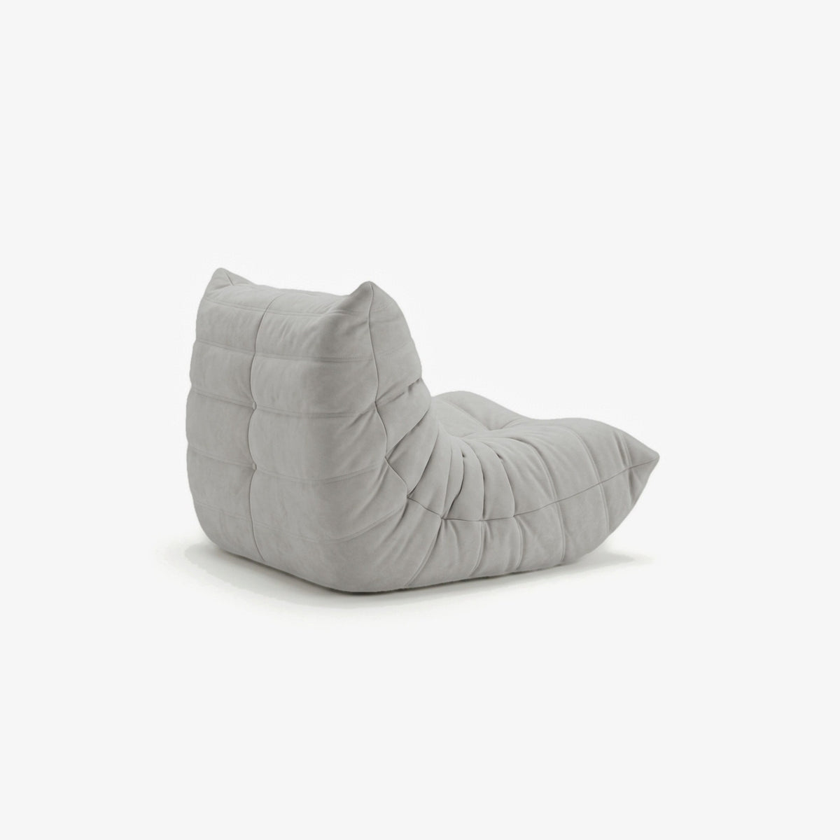 Fauteuil BALTAZAR effet daim Nuage, vue de trois-quarts arrière
