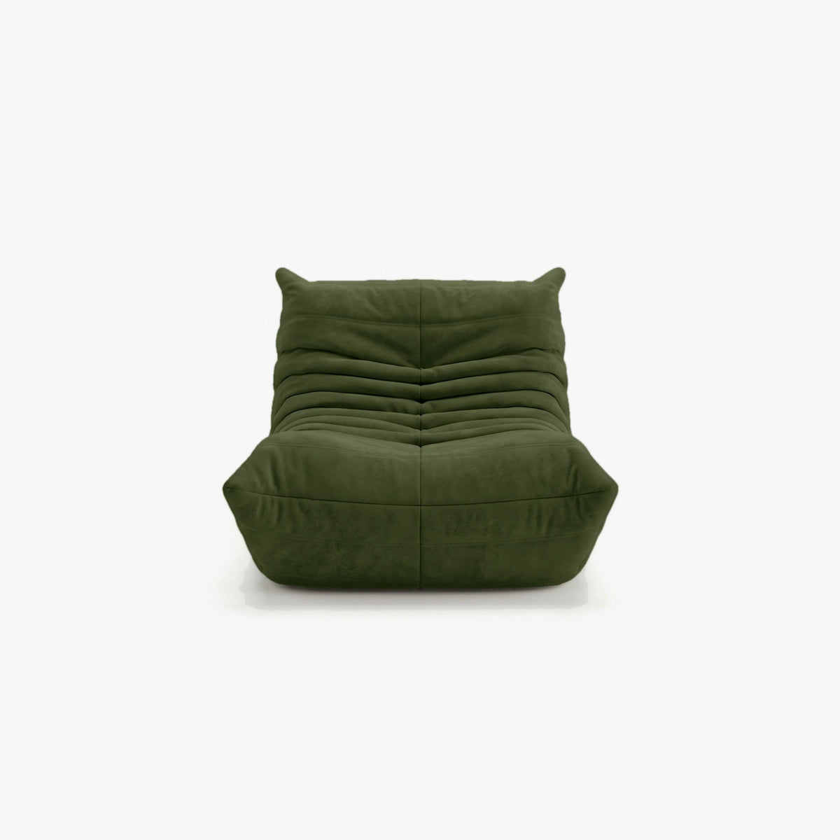 Fauteuil BALTAZAR effet daim Olive, vue de face