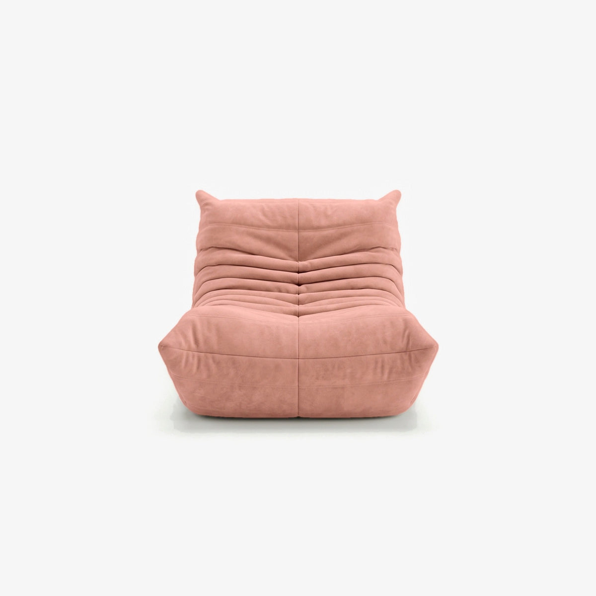 Fauteuil BALTAZAR effet daim Rose, vue de face