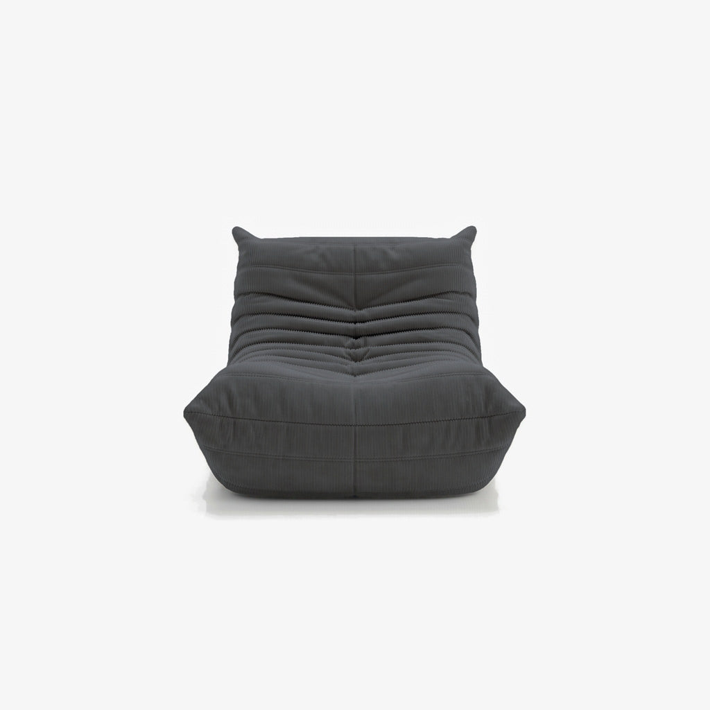 Fauteuil BALTAZAR velours côtelé Anthracite, vue de face
