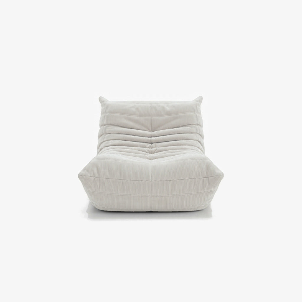 Fauteuil BALTAZAR velours côtelé Blanc, vue de face