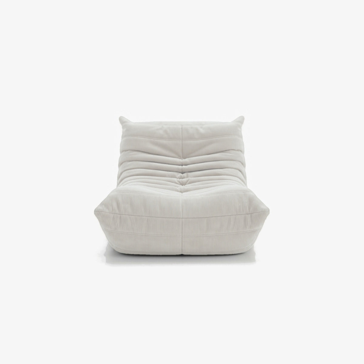 Fauteuil BALTAZAR velours côtelé Blanc, vue de face