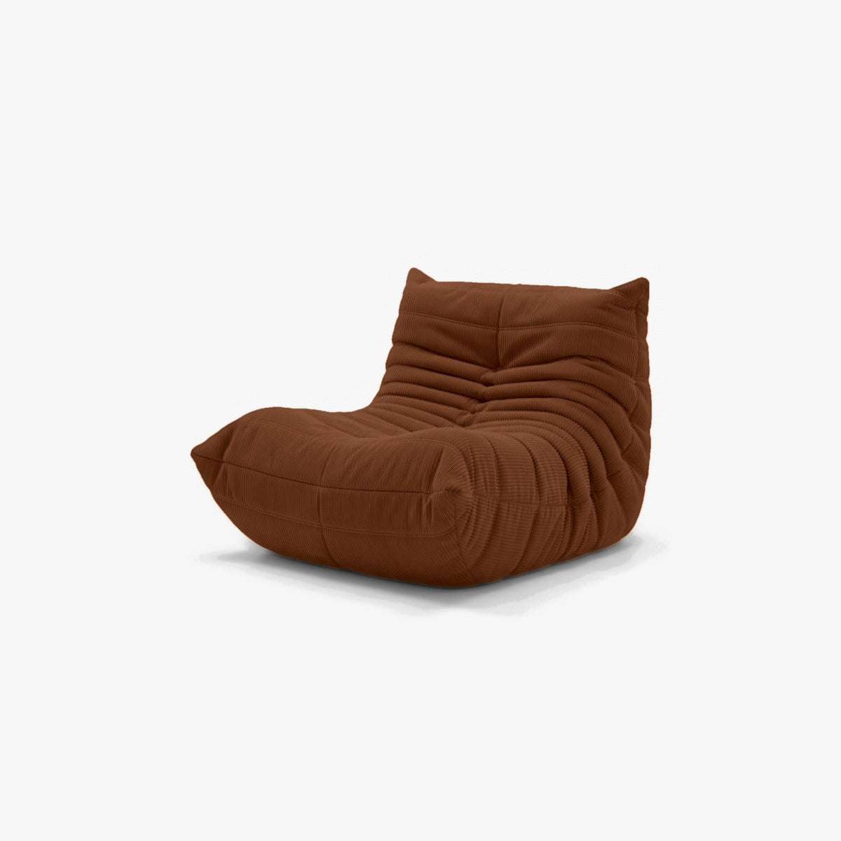 Fauteuil BALTAZAR velours côtelé Caramel, vue de trois-quarts avant