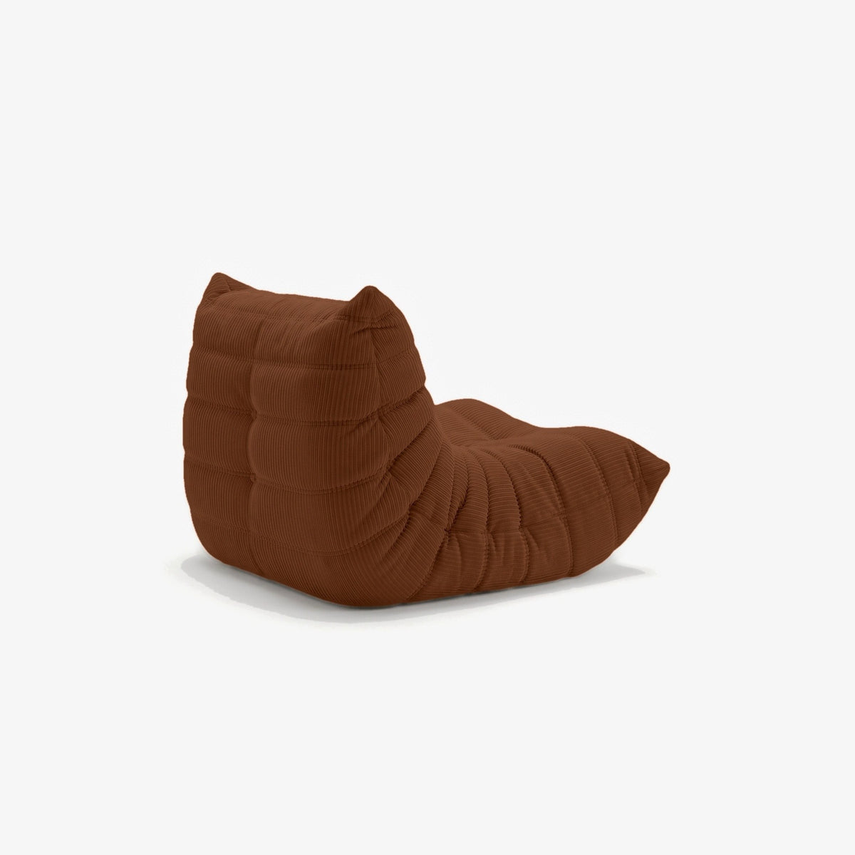 Fauteuil BALTAZAR velours côtelé Caramel, vue de trois-quarts arrière