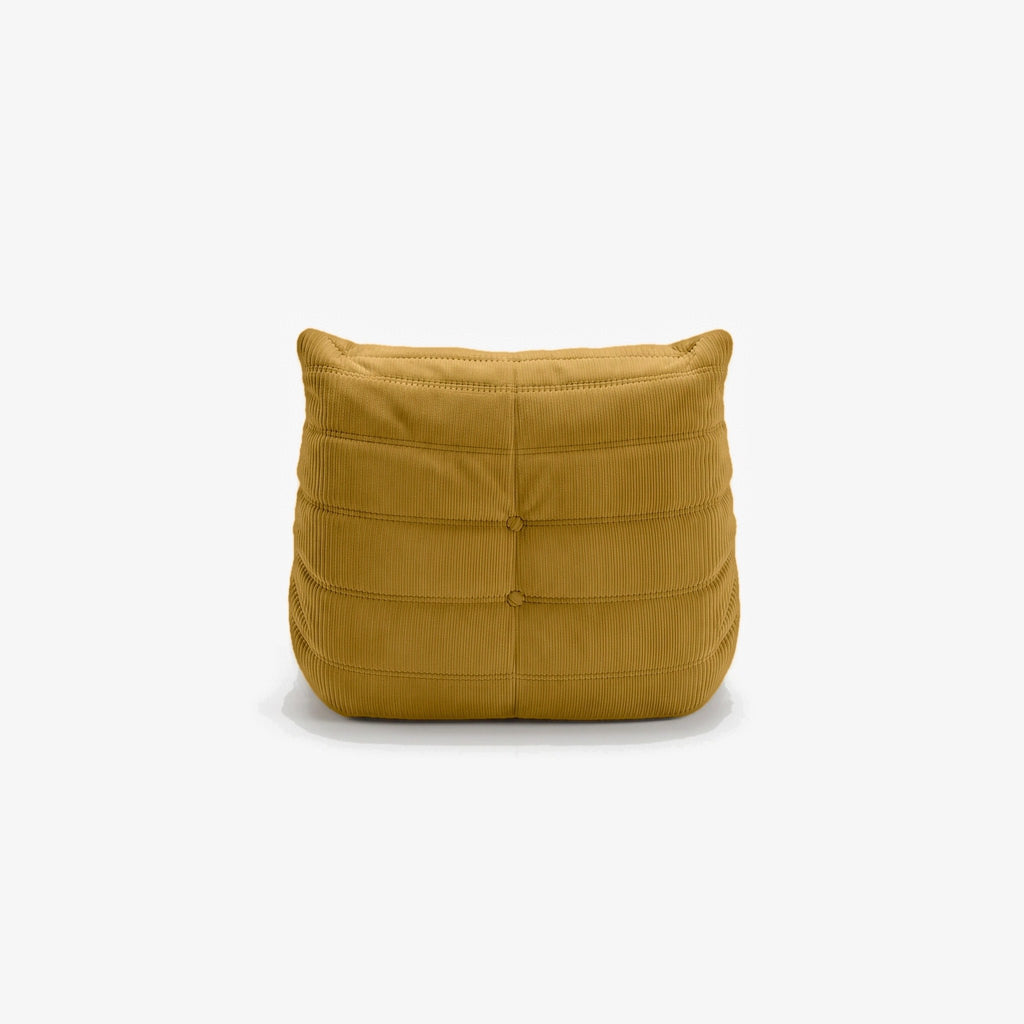 Fauteuil BALTAZAR velours côtelé Curry, vue de dos