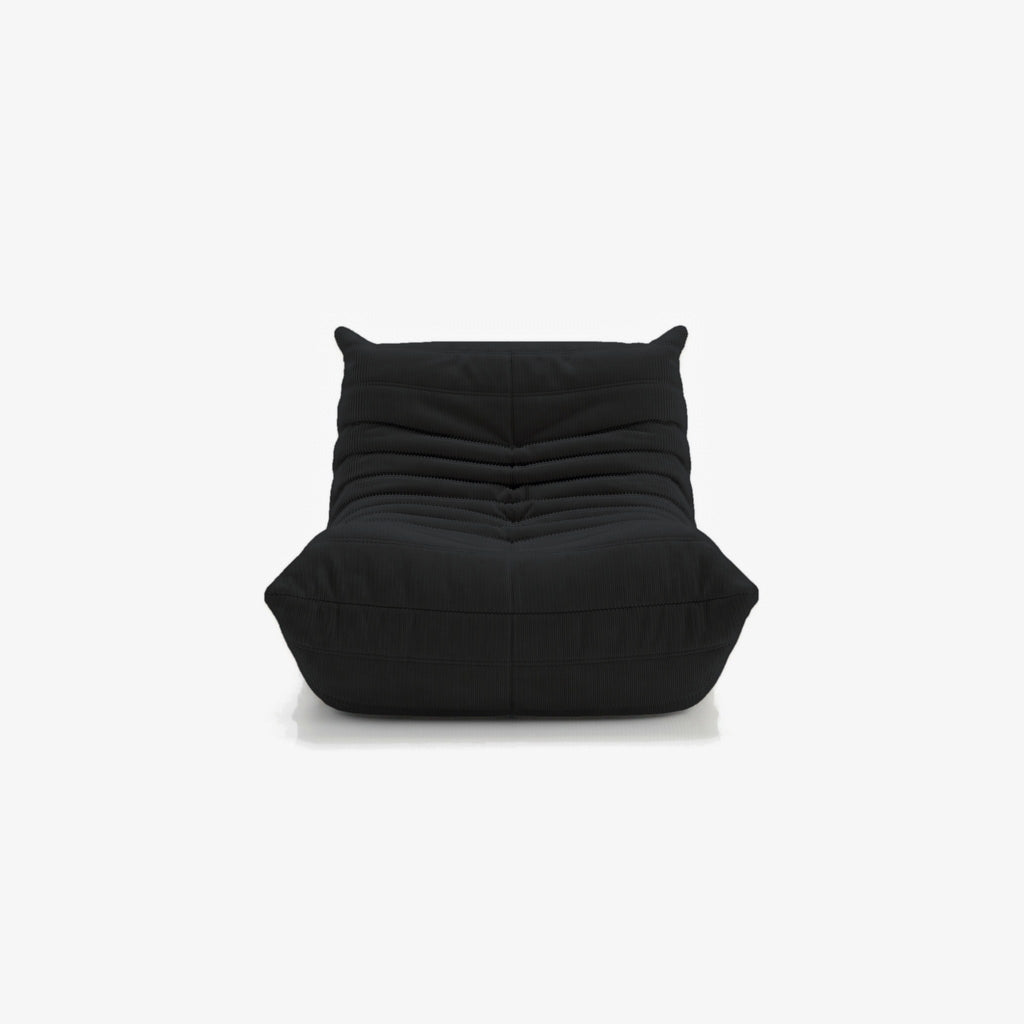 Fauteuil BALTAZAR velours côtelé Noir, vue de face