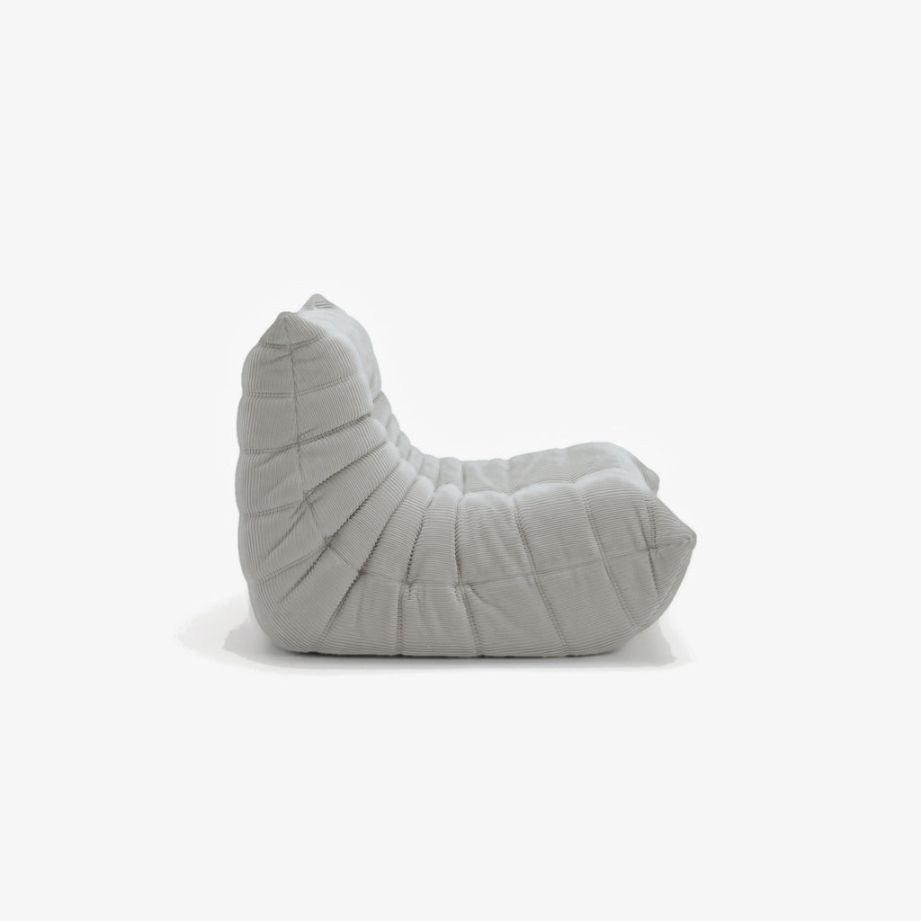 Fauteuil BALTAZAR velours côtelé Nuage, vue de profil