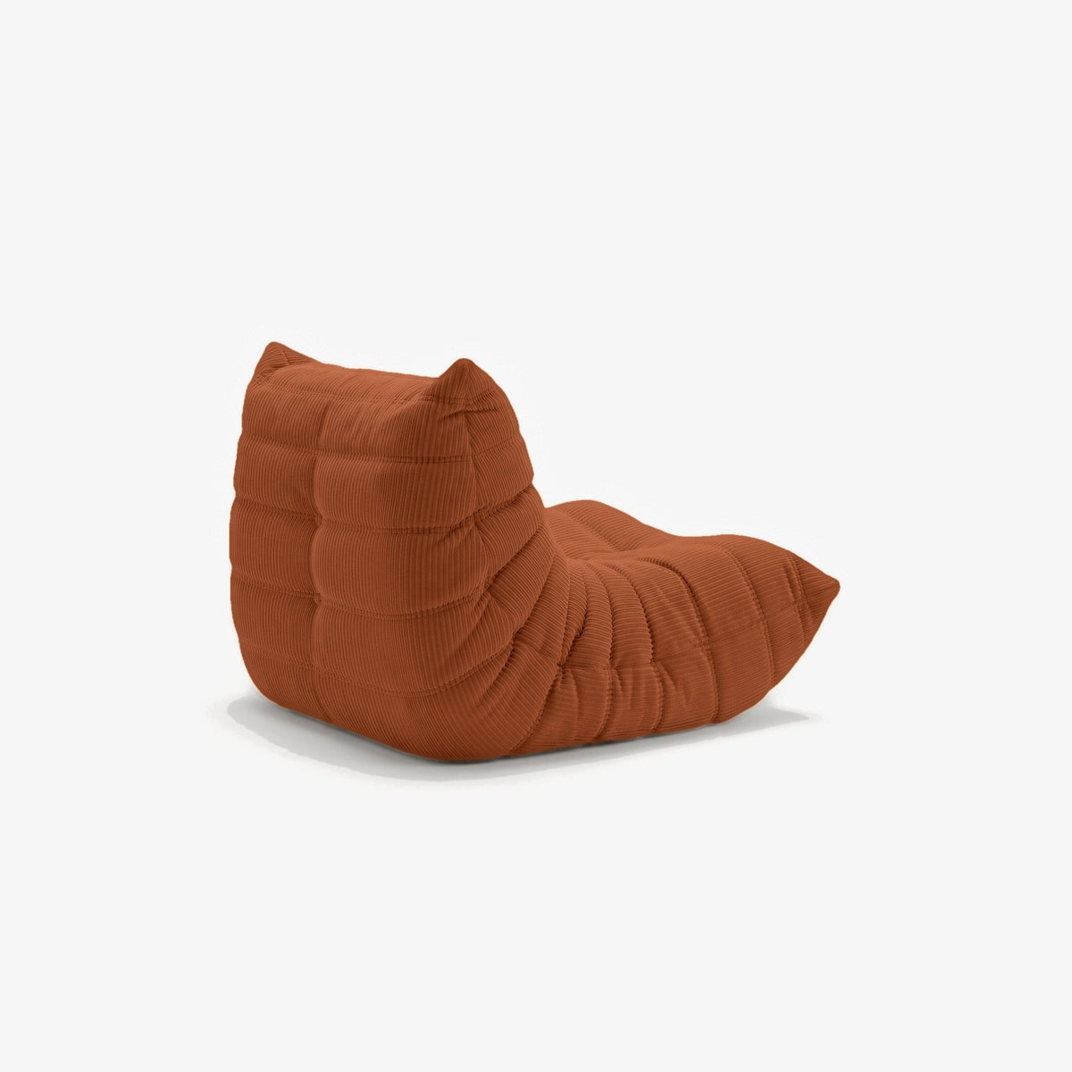Fauteuil BALTAZAR velours côtelé Ocre, vue de trois-quarts arrière
