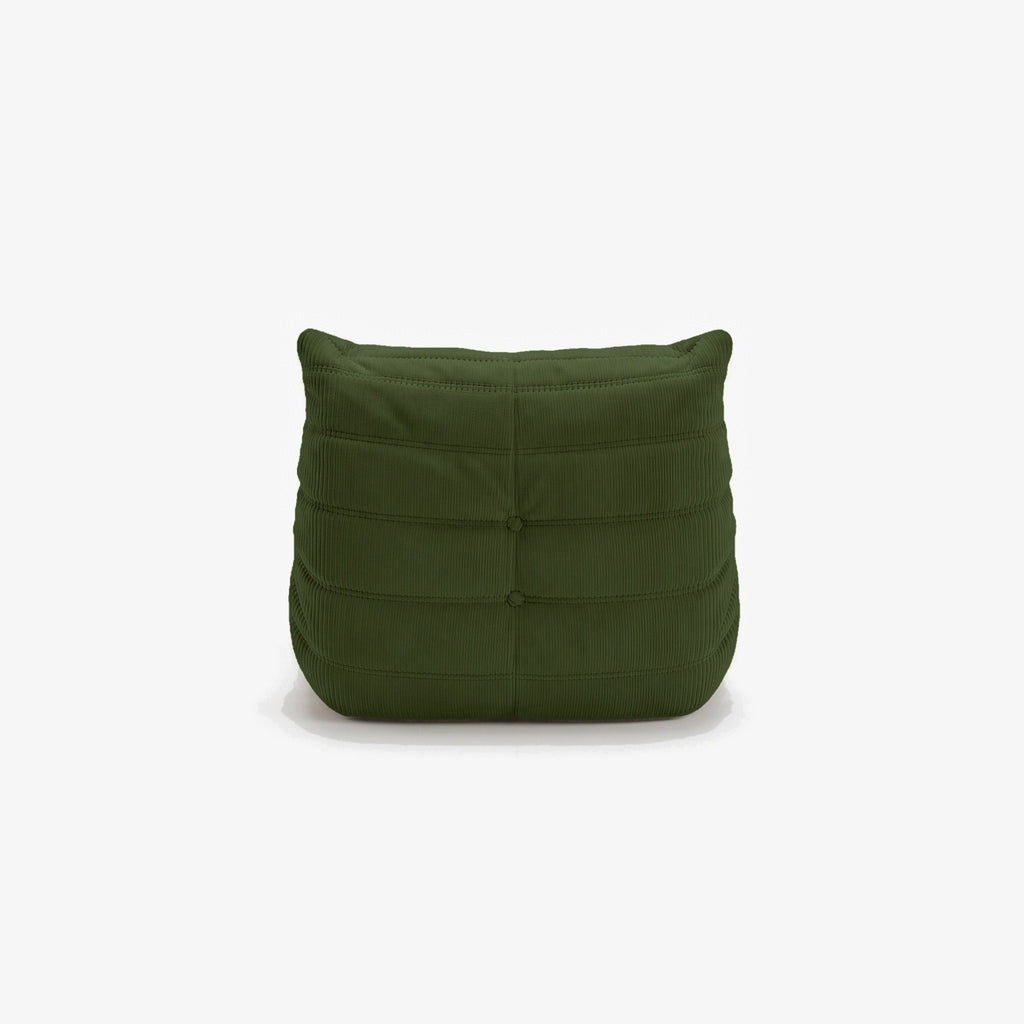 Fauteuil BALTAZAR velours côtelé Olive, vue de dos