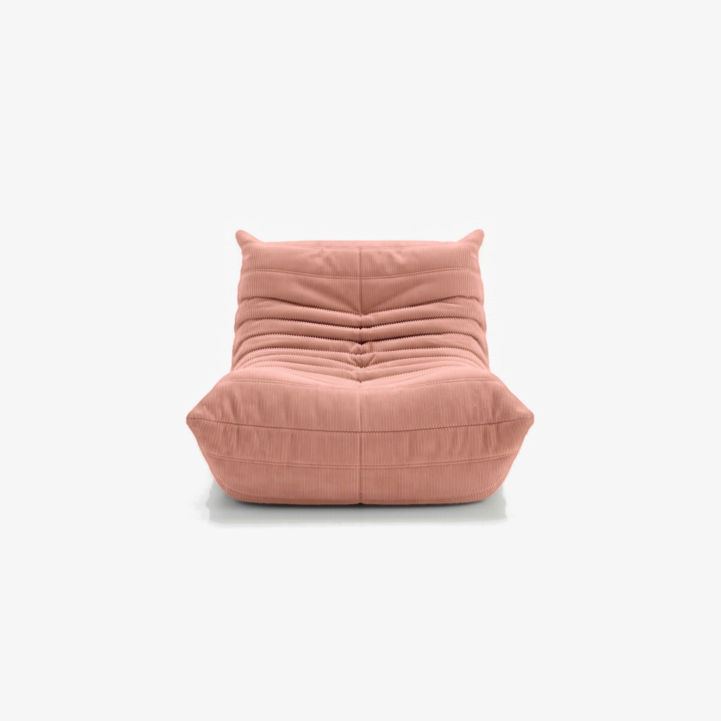 Fauteuil BALTAZAR velours côtelé Rose, vue de face