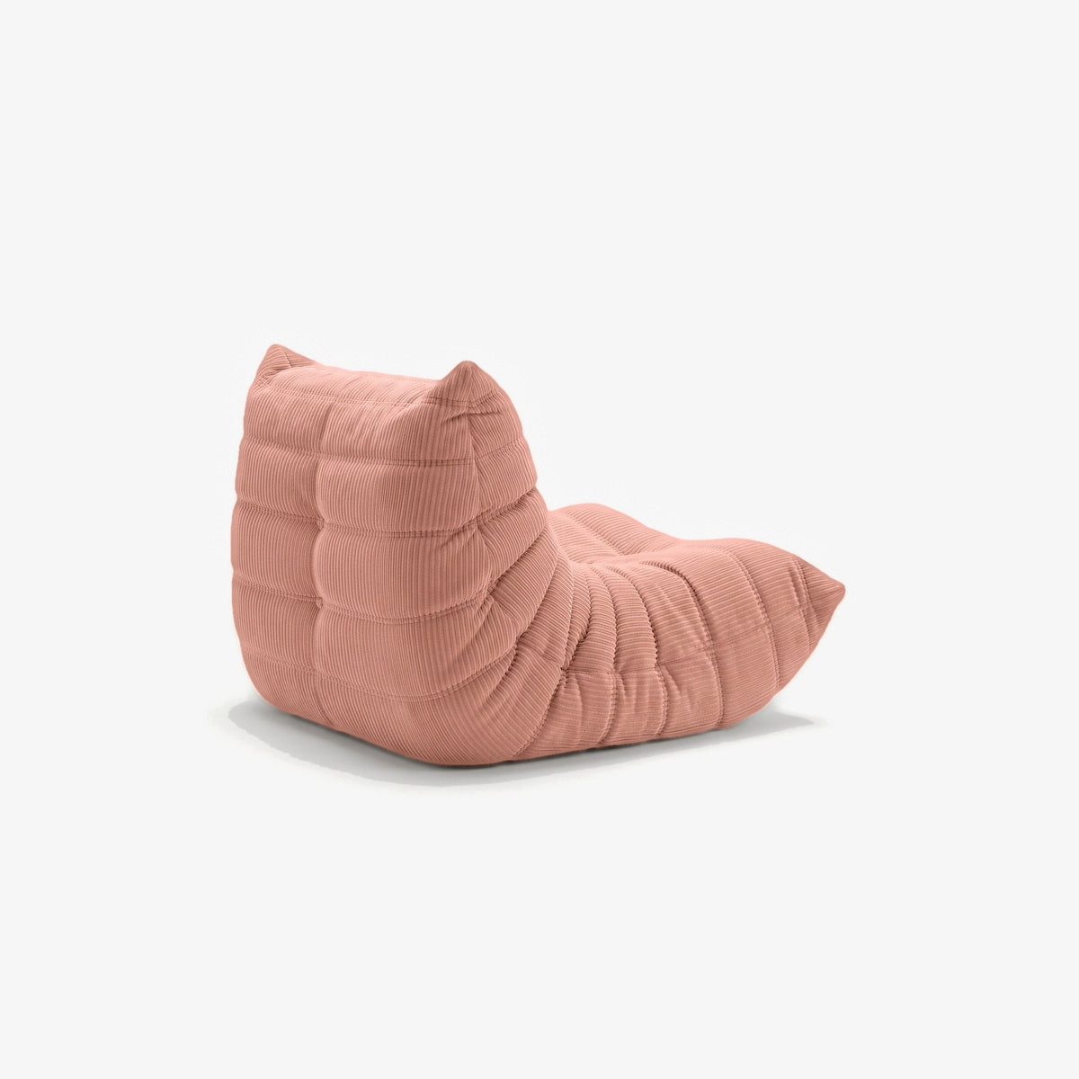 Fauteuil BALTAZAR velours côtelé Rose, vue de trois-quarts arrière