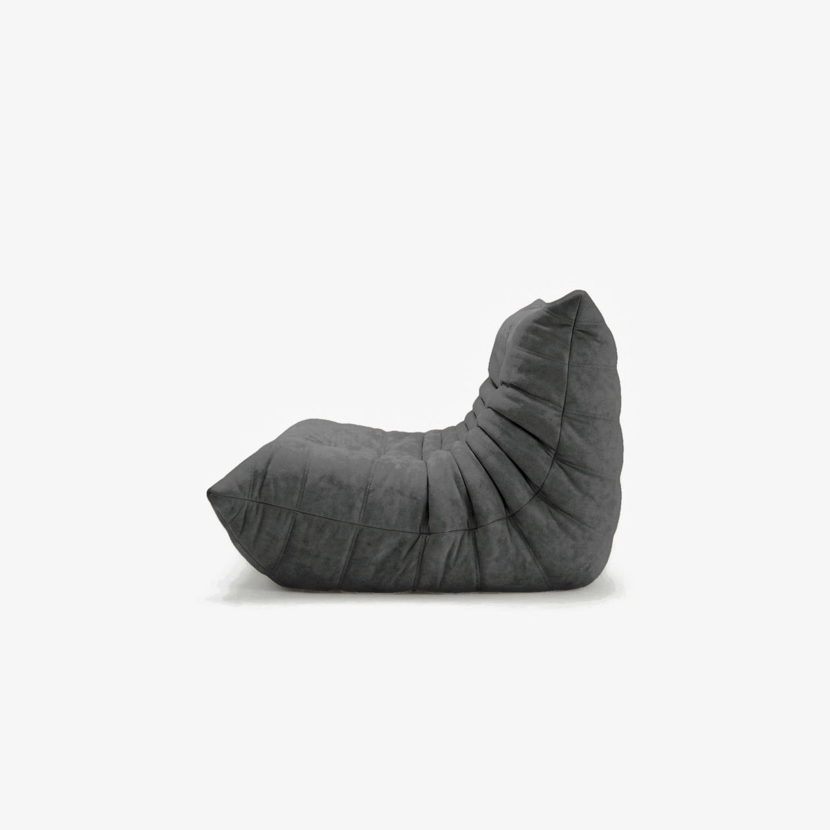 Canapé DIANA effet daim Anthracite, vue de profil