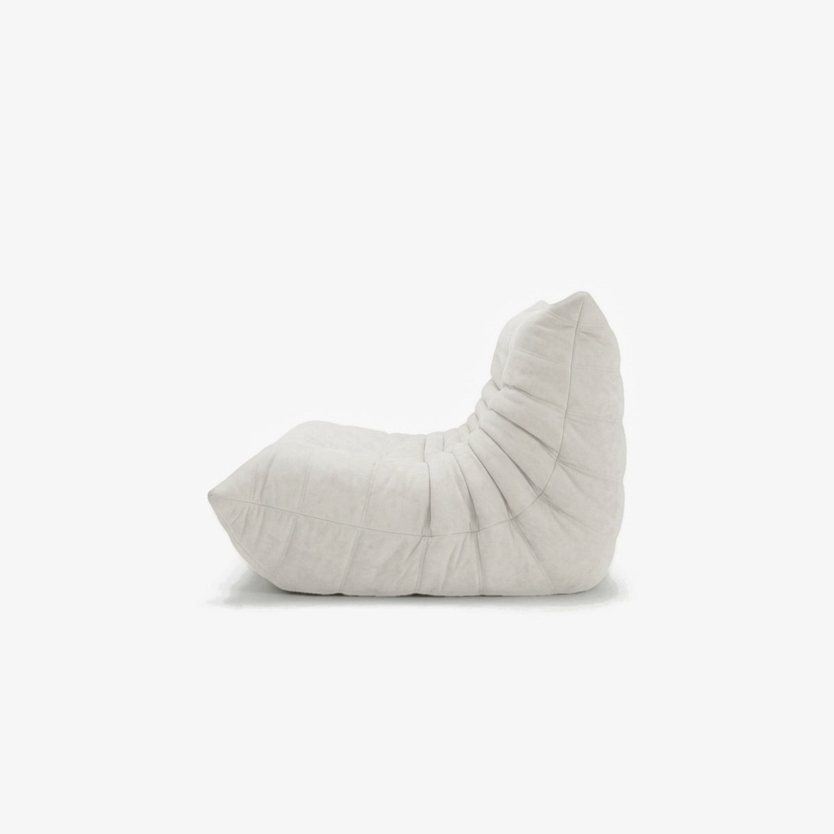 Canapé DIANA effet daim Blanc, vue de profil