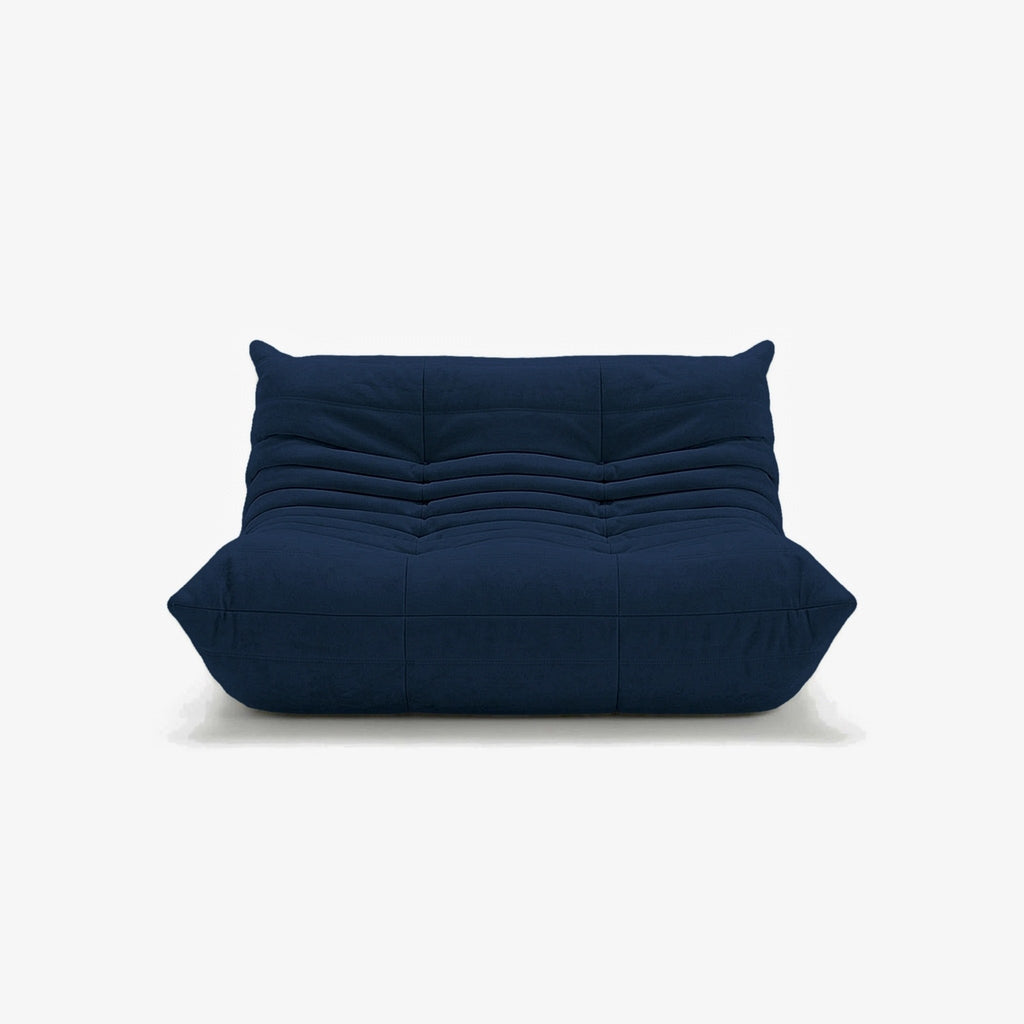 Canapé DIANA effet daim Bleu nuit, vue de face