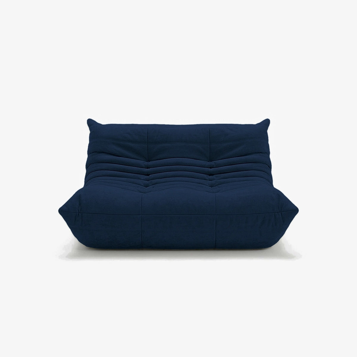 Canapé DIANA effet daim Bleu nuit, vue de face