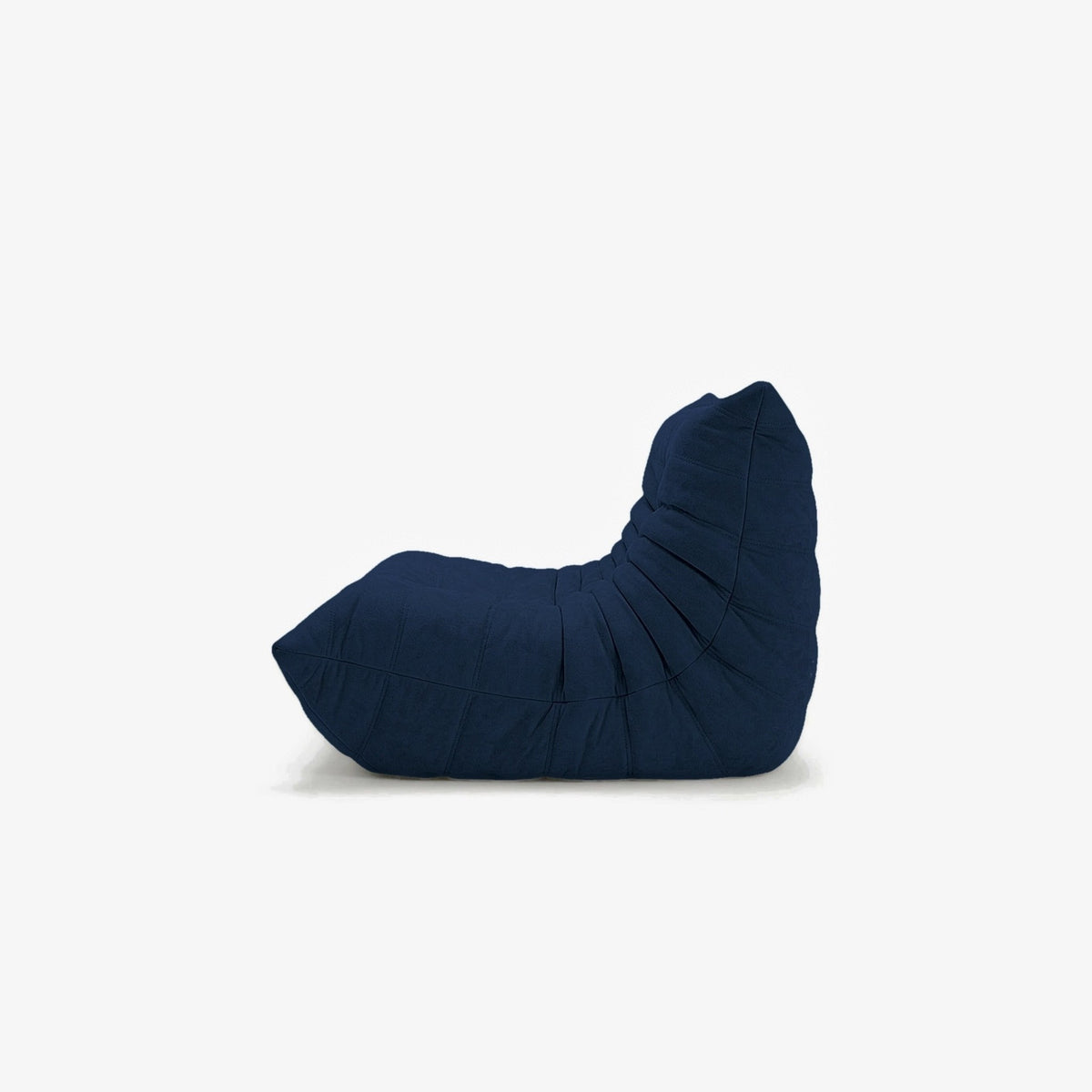 Canapé DIANA effet daim Bleu nuit, vue de profil