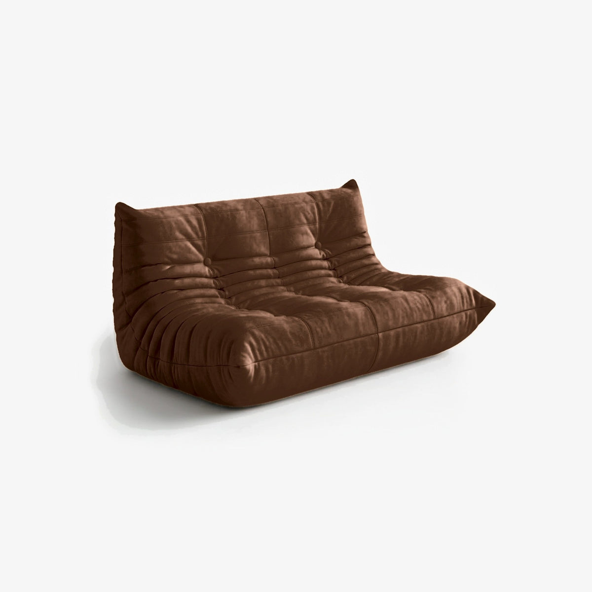Canapé DIANA effet daim Chocolat, vue de trois-quarts avant gauche