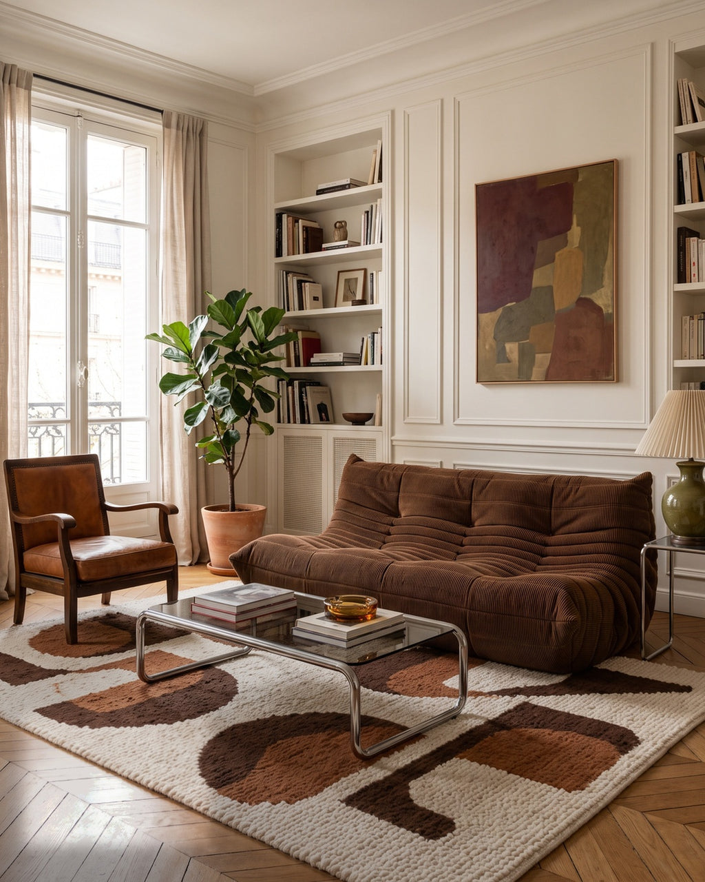 MARA velours côtelé chocolat, appartement parisien