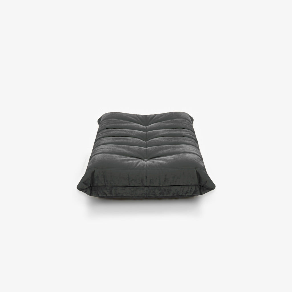Repose-pieds ROMY effet daim Anthracite, vue de face