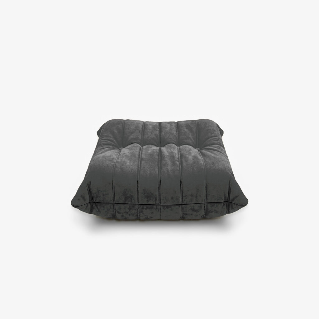 Repose-pieds ROMY effet daim Anthracite, vue de profil