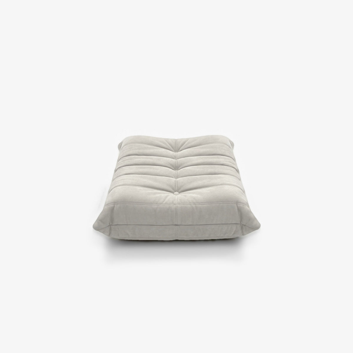 Repose-pieds ROMY effet daim Blanc, vue de face