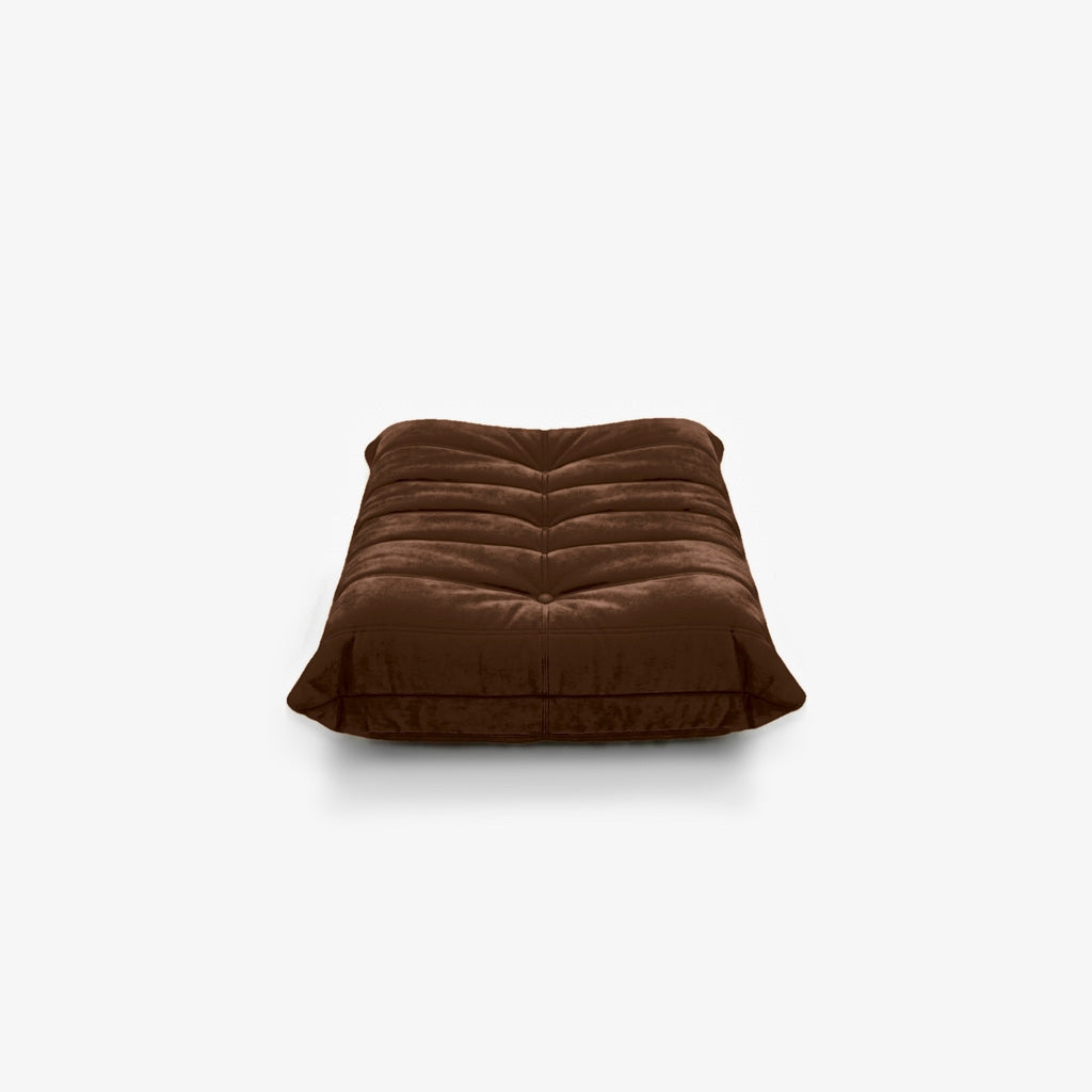 Repose-pieds ROMY effet daim Chocolat, vue de face