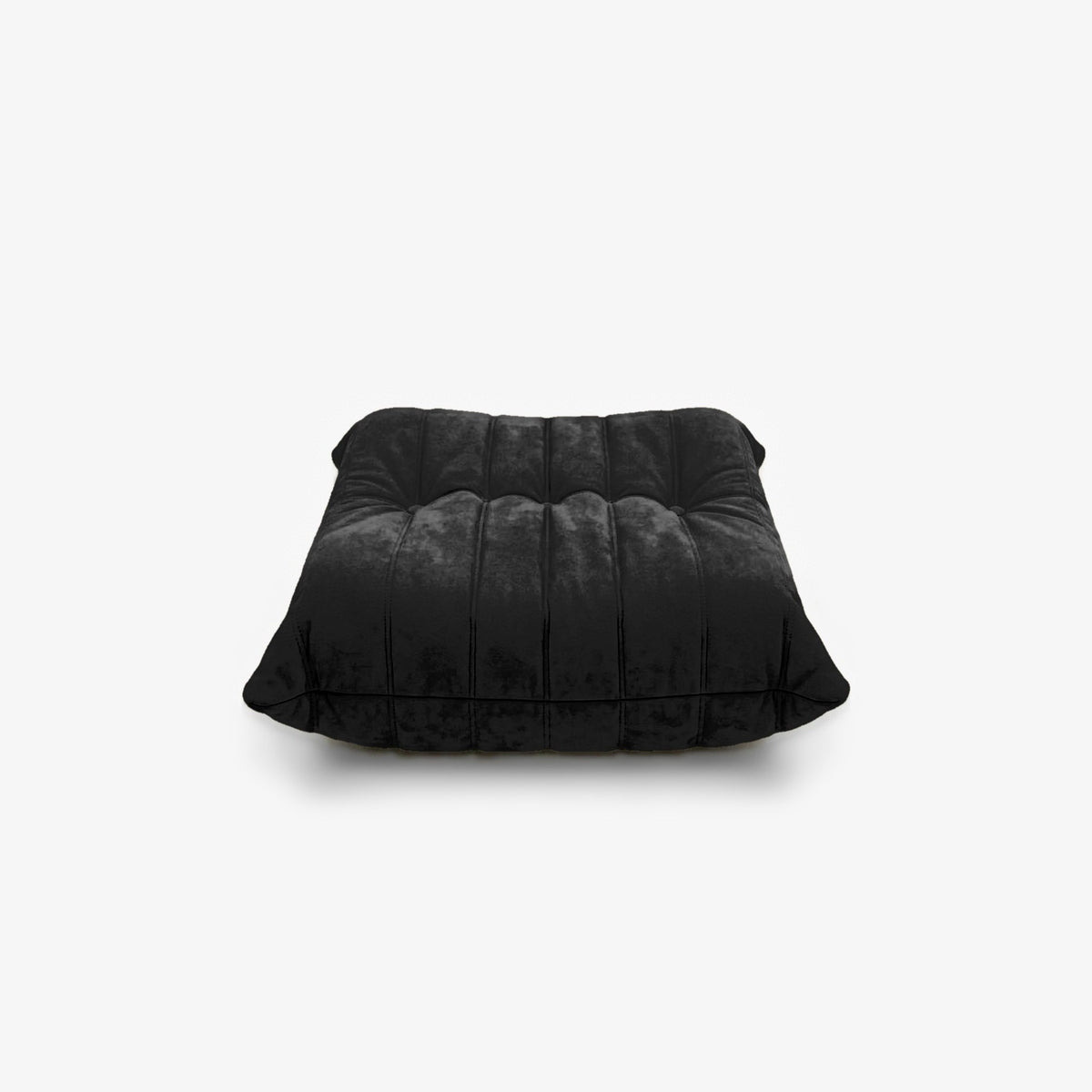 Repose-pieds ROMY effet daim Noir, vue de profil