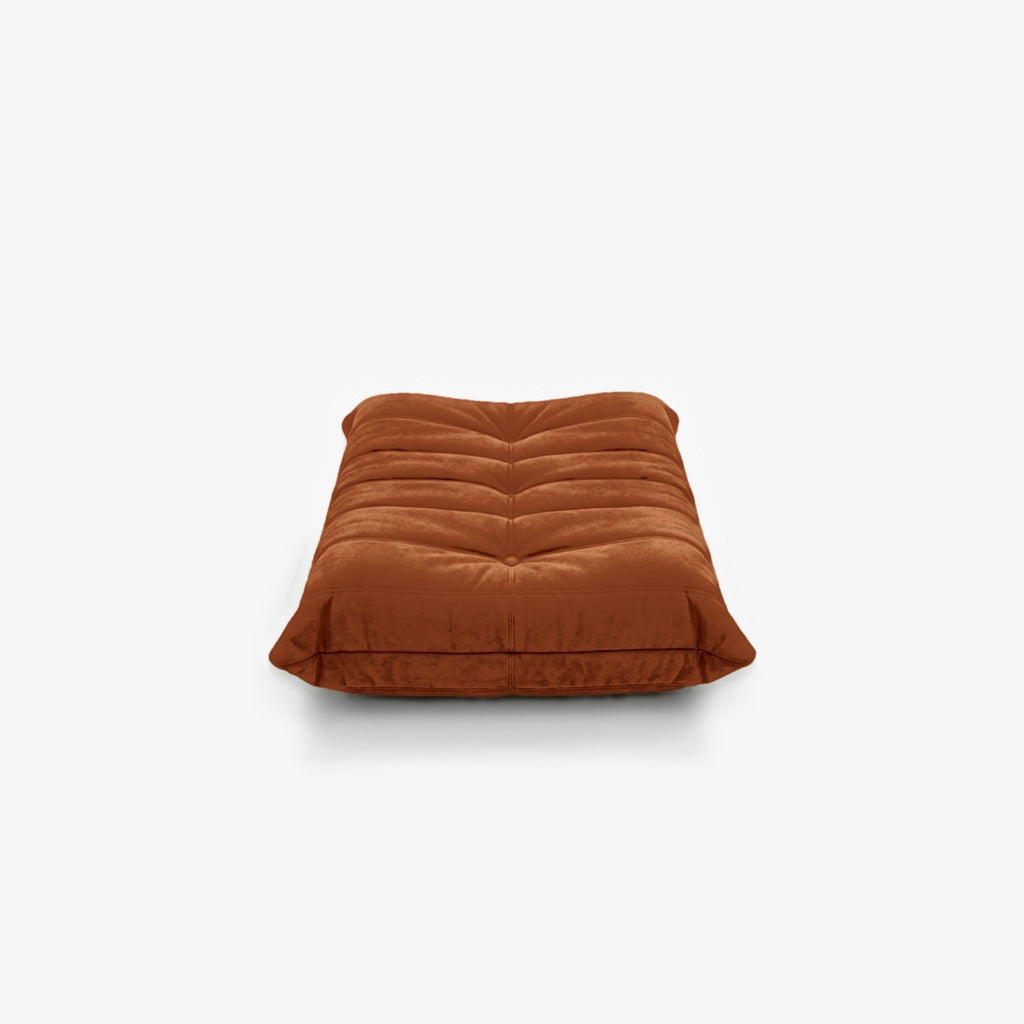 Repose-pieds ROMY effet daim Ocre, vue de face