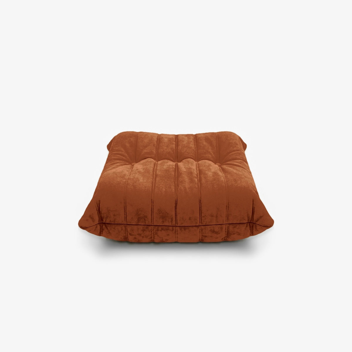 Repose-pieds ROMY effet daim Ocre, vue de profil