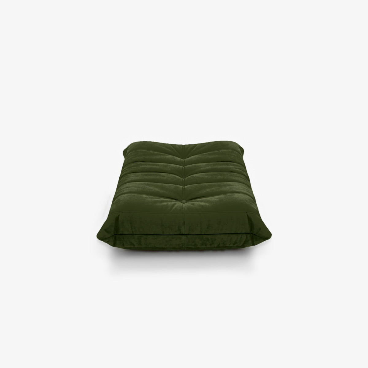 Repose-pieds ROMY effet daim Olive, vue de face